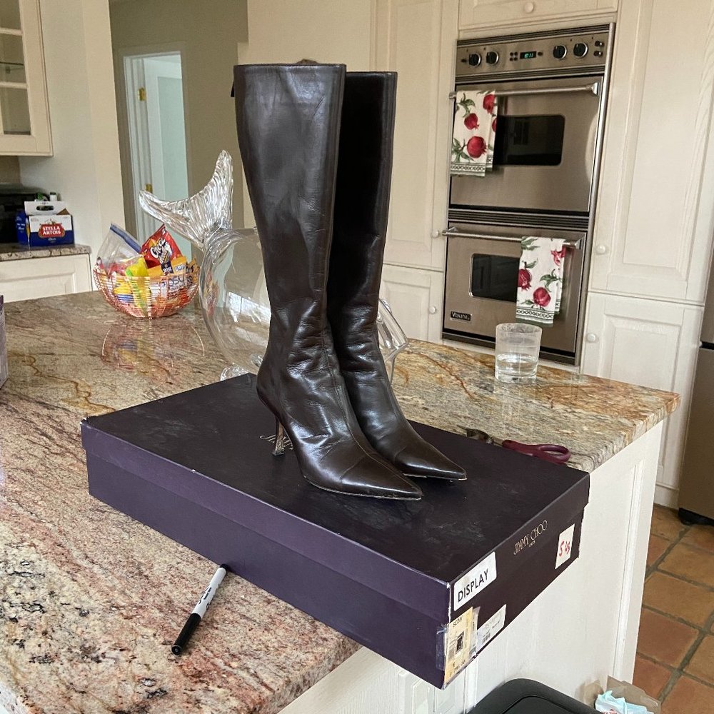 Jimmy Choo Size 6 Brown knee high high heeled Boots
